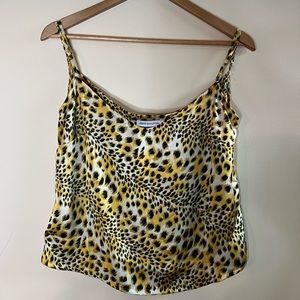 Animal print silk tank